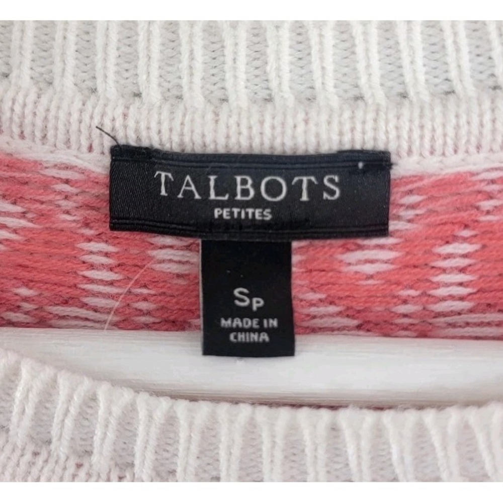 Talbots Fair Isle Sweater Nordic Lambswool Blend Pullover Womens Small Petite - Picture 3 of 7